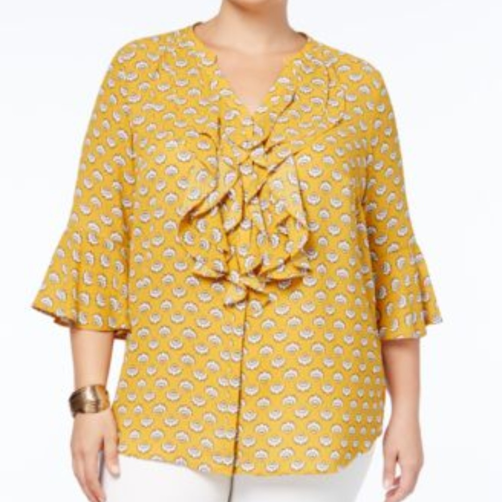 Charter Club Sahara Gold Ruffled Blouse
